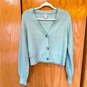 Mint Knit Cropped Cardigan